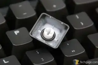Under a keyboard key