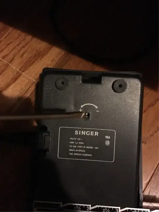 underside of foot pedal