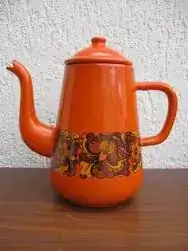 Orange kettle with grey accents