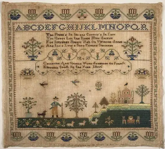 1805 sampler by Catharine Ann Speel