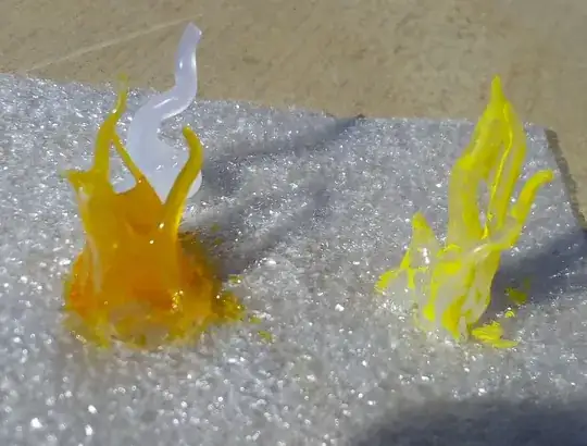 test batch of hot melt glue flames