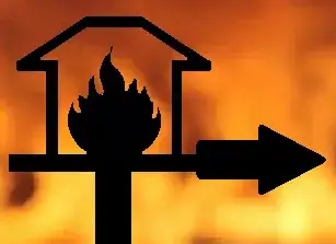 Fire Shelter Sign With Meaning Depicted By Sign-Shape