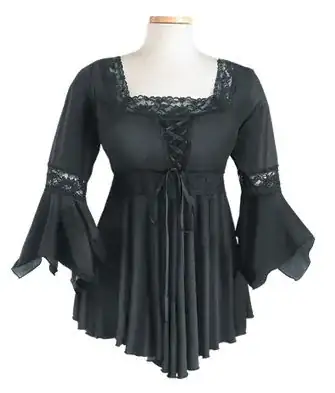 square neck blouse with v-neck accent