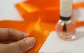 Nail Polish on ribbon ends