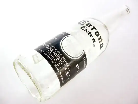 Empty Corona bottle to be cleaned