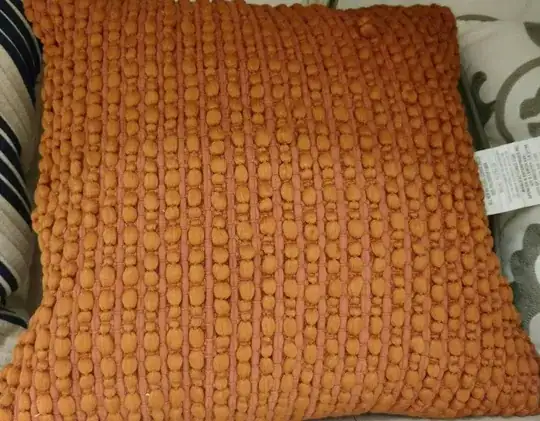 orange ridged pillow fabric
