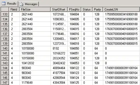 dbcc loginfo for DB1