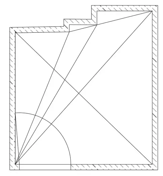 Sketch of the room and the measurements