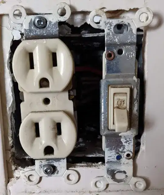 Old Receptacle and Switch