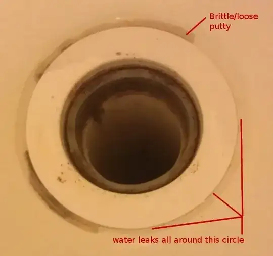 Looking down from shower