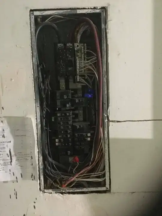 on the left is my trial/error breaker description, on the right is a hole patch from previous owner, not sure what the reason was