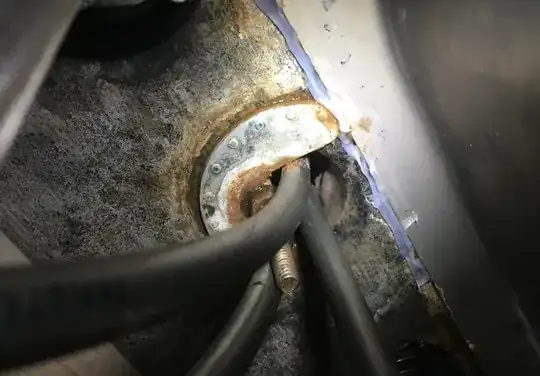 The bolt is right under the bracket