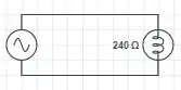 power supply connected to bulb with 240 ohms resistance