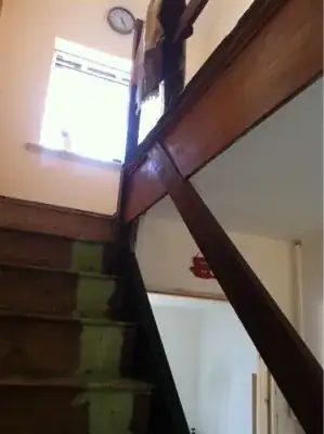 bannister into ceiling