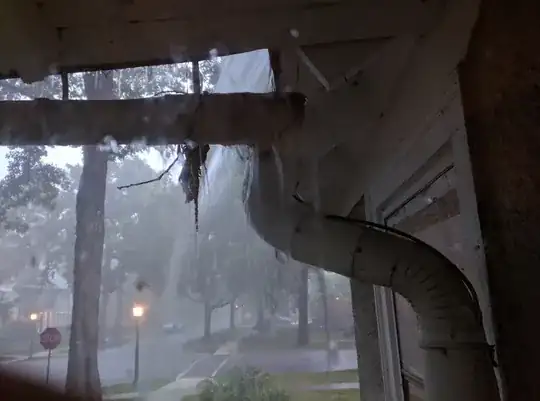 Water jumping the gutter