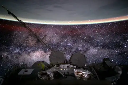 ISS photo of Earth and milky way