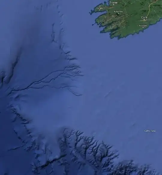 Continental shelf southwest of Ireland