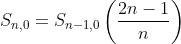 S_{n,0}=S_{n-1,0}\left ( \frac{2n-1}{n} \right )