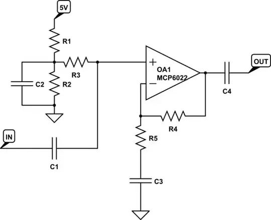 Single supply opamp from https://electronics.stackexchange.com/questions/153911/single-supply-op-amp-audio-amplifier