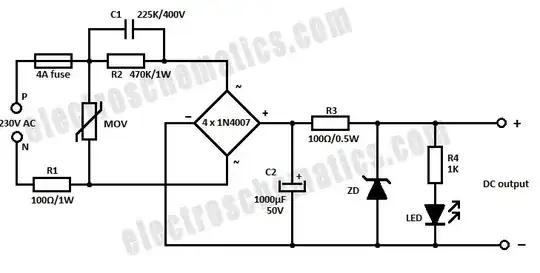 example capacitive power supply circuit