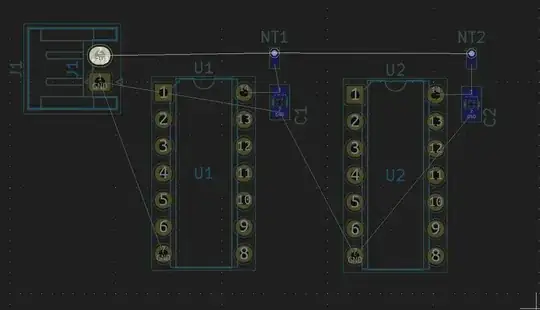 Resulting pcb ratsnest connections.