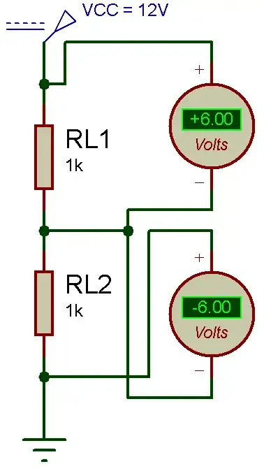 positive and negative voltages from 12V power adapter