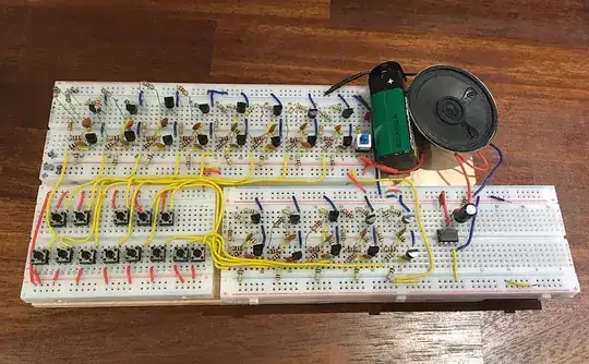 Before: 13-key analog synthesizer with fixed resistor values