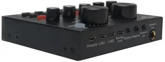 V8 audio interface, back