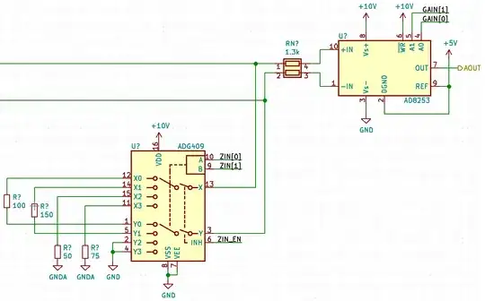 In-amp connected to analog switch