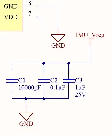 Schematic portion w/ decoupling caps