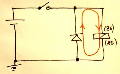 discharging the relay's inductance