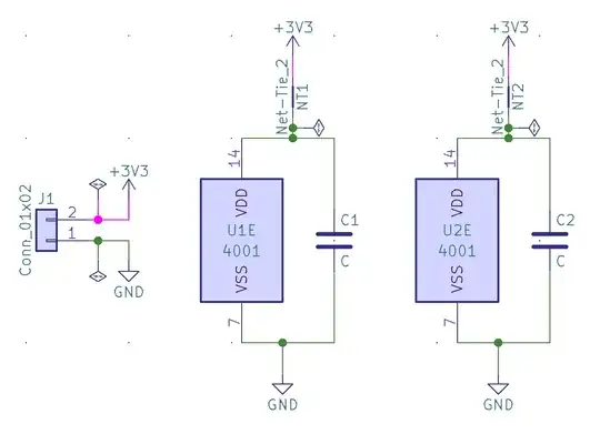 Example schematic showcasing how to use the net-tie symbol.