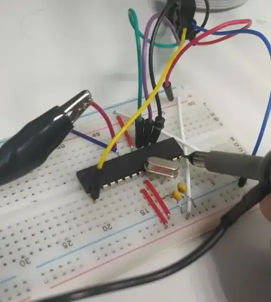 Layout on the breadboard