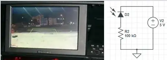 Displayed image detected by photodiode