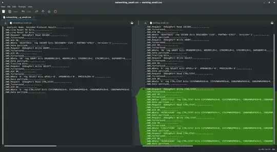 meld diff working and not working