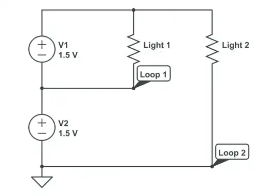 Schematic with two voltage sources