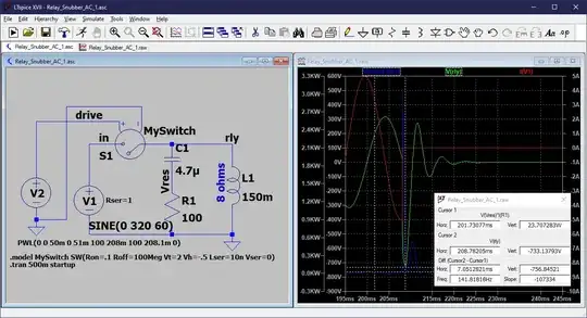 Relay Snubber simulation