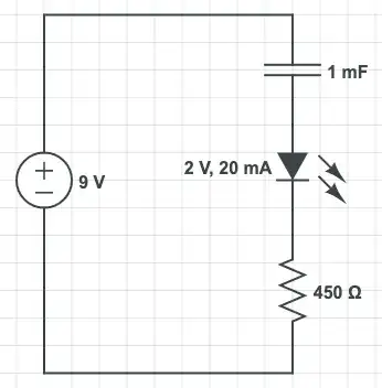 capacitor + LED + resistor