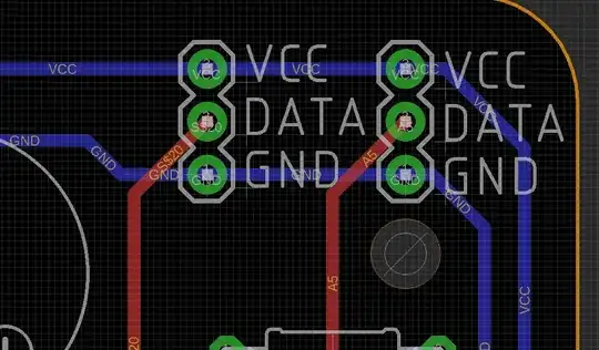 Picture showing how the traces are routed through pads
