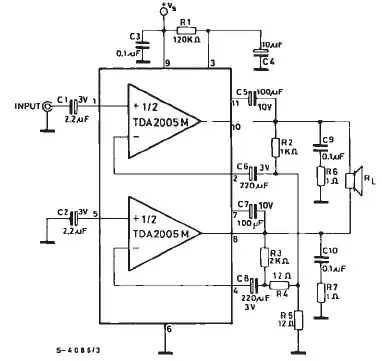 Bridged one-channel amplifier