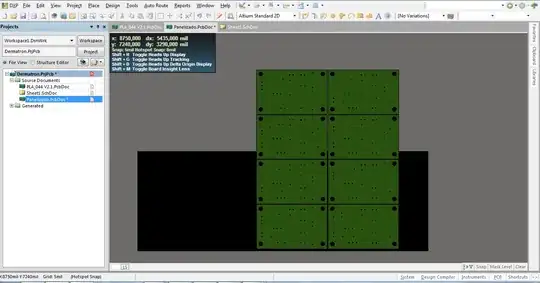 Capture of the panelized pcb view