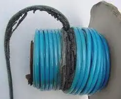 Overheated cable on drum