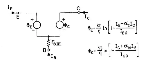 Ebers Moll equivalent circuit