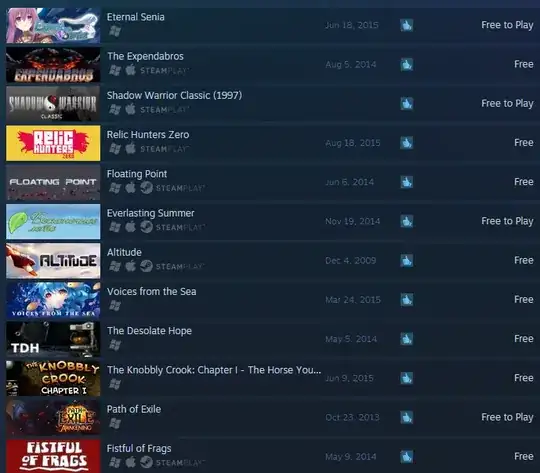 Steam Store showing free and 'free to play' games
