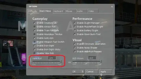 Game options in mod version