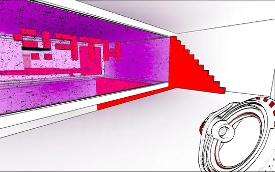 A wall of red blocks