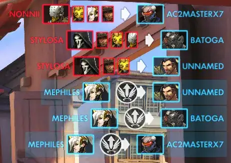 Kill assists in kill feed