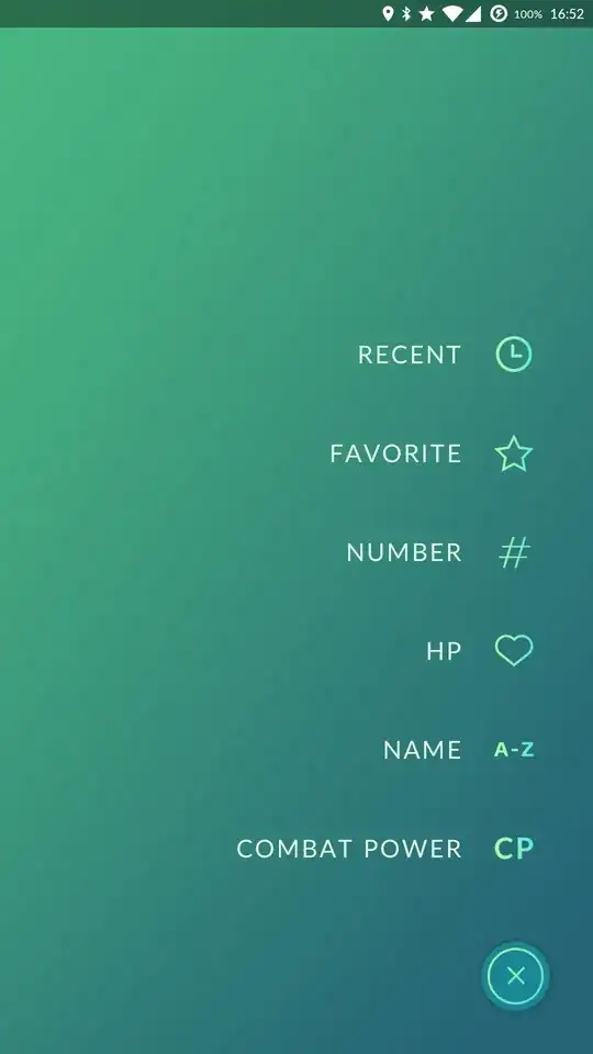 screenshot with sorting options