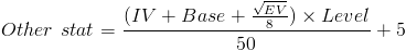 First gen other stat formula