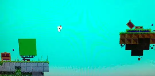 Gomez standing on the ledge of the hidden platform